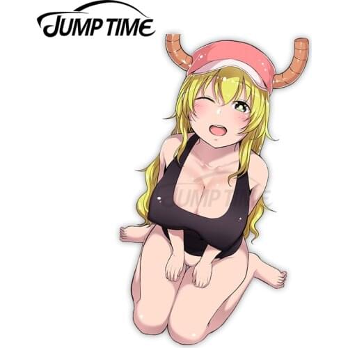 Jump Time 13 x 6cm For Kobayashi san Chino Maid Dragon Lucoa Car Truck Decal Bumper Window Vinyl Car Stickers Sticker Waterproof