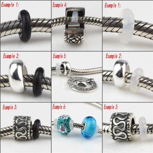 100Pcs Silicone Rubber Stoppers Rings Bracelet Lock Spacer Beads Jewelry Making