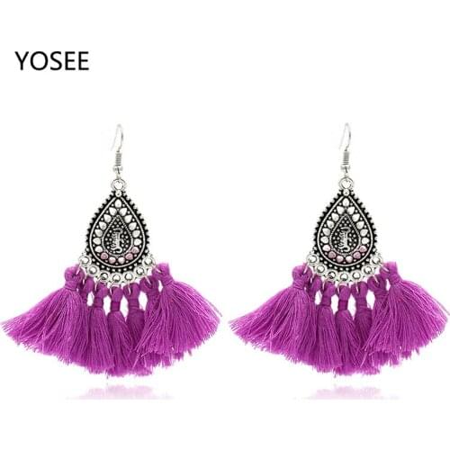 2018 Fashion Trendy Drop Earrings Statement Sector Tassel Earrings for Women Wedding Pink Long Earrings Fringed Costume Jewelry