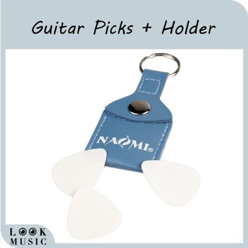 3 Pcs Guitar Picks Guitar Pick Holder PU Leather Keychain Shape Guitarra Plectrum Case Holder