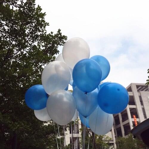 50pcs/lot 10inch 2.3g thicken quality Pearl balloon Romantic Blue/white latex ballon Wedding supplies party decor Helium Ballon