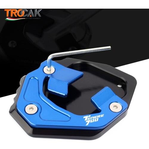 Motorcycle Aluminum Foot Enlarger Foot Kickstand Side Stand Extension Plate For Yamaha Tenere 700 Tenere700 2019 2020 2021