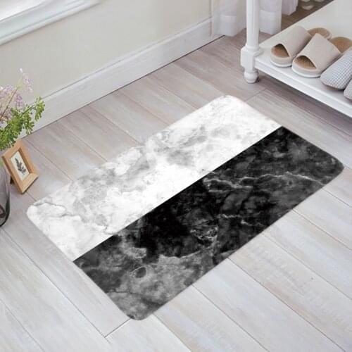 White Black Marble Natural Doormat Non-slip Rug Soft Bath Mats Bathroom Supplies Carpet Living Room