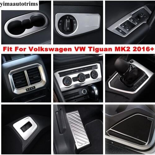 Handle Bowl Speaker Water Cup Holder Cover Trim Stainless Steel Interior For Volkswagen VW Tiguan MK2 2016 - 2021 Accessories
