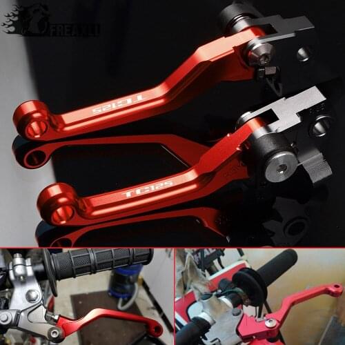 For HUSQVARNA TC125 TC 125 2014 2015 2016 2017 2018 Printing Brake Clutch Levers Aluminum Motorcycle Printing Pivot Dirt bike