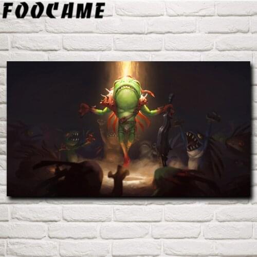 FOOCAME Murlocs Hearthstone Heroes of WoW Video Game Art Silk Poster Print Home Wall Decor Painting 11x20 16x29 20x36 Inches