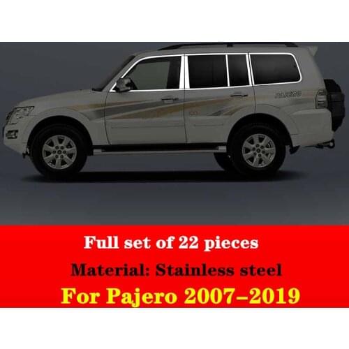 Chromium Styling For Mitsubishi Pajero V73V93V97 2007-2019 stainless steel window trim Pajero modified door edge bright strip