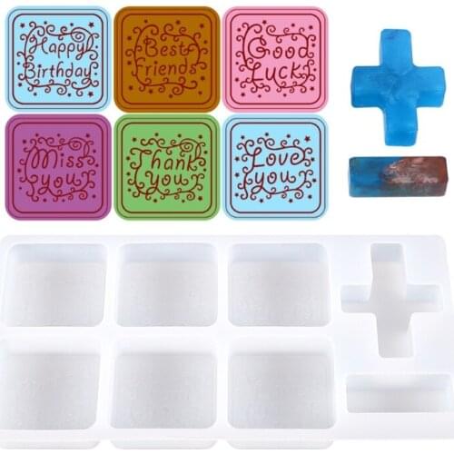 English Seal Epoxy Resin Mold Jewelry Casting Silicone Mould DIY Crafts Aromatherapy Plaster Mold