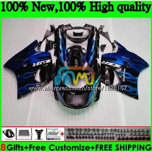 Body For KAWASAKI ZX-11R ZZR 1100ZZR1100 ZX11 R ZZR-1100 7BS.82 ZX-11 ZX 11R ZX11R 90 91 92 Blue flames 1990 1991 1992 Fairing