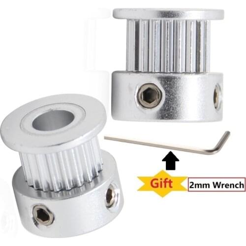 MEGA 8pcs 20Teeth GT2 Timing Pulley Bore 6.35mm Aluminium Gear Screw 3D Printers Parts For Width 6mm Synchronous Belt 2GT Wheel