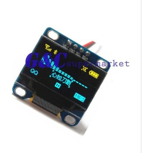 5PCS Yellow Blue 0.96" IIC I2C 128X64 OLED Display Module STM32 diy electronics