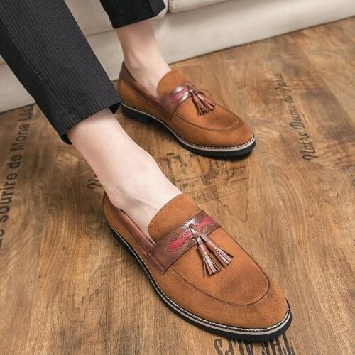 Mens casual shoes Leather Loafers business Men dress shoes Gentlemans Comfortable and breathable oxford shoes for men