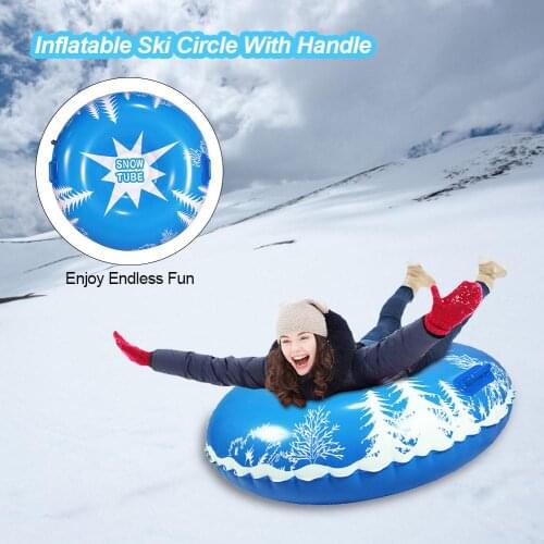 Inflatable Round Ski Ring With Handle PVC 0.6mm Cold Resistance High Flexibility Anti-friction Winter Entertainment Outdoor Toys