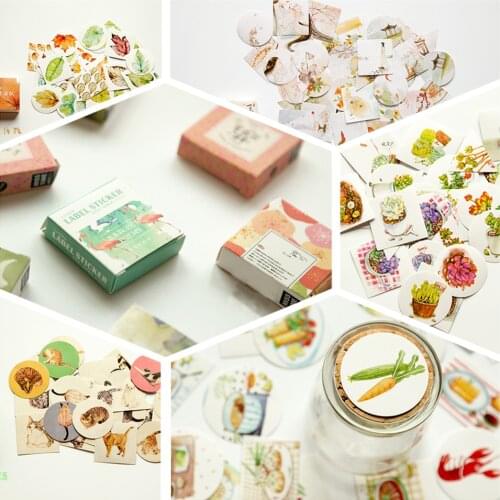 40 Pcs/box Cute Flowers Label Kawaii Diary Handmade Adhesive Paper Flake Japan Sticker Scrapbooking Stationery Stationery