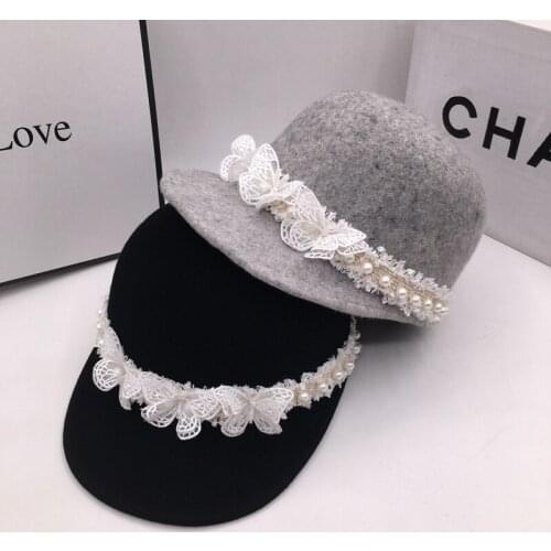 The spring and autumn period and the new wool Female baseball cap British socialite knights riding the wind hat