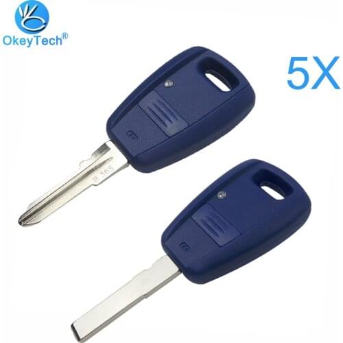 OkeyTech 5pcs/lot Transponder Key Shell Fob Blue Uncut SIP22 GT15R Blade for Fiat Punto Doblo Bravo Seicento Stilo Free Shipping