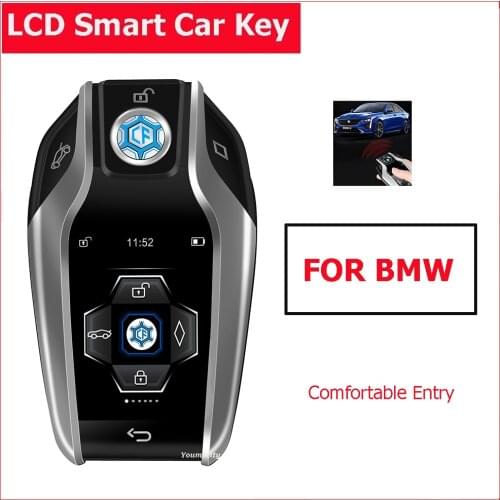 Car Keyless Entry System/ Smart LCD Touch Car Key Auto Remote Central Kit Door Lock Comfortable Entry With Car Case Cover