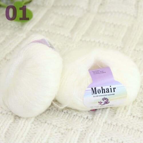 Sale New 2BallsX25g Luxury Soft Mohair Warm Wrap Shawl Hand Knit Crochet Yarn 291-01 Off White