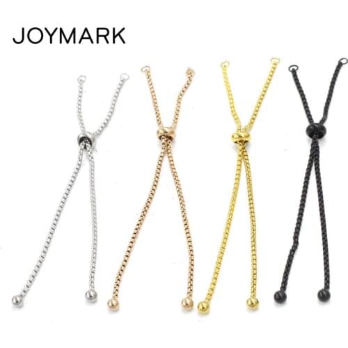 Adjustable Stainless Steel Bracelet Chain Sliding Ball Chain Slide Extender Chains Jewelry Accessories 20pcs/lot BXGL201
