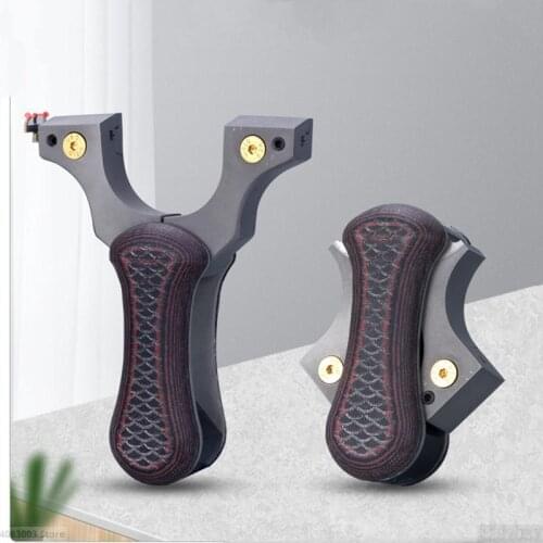 Outdoor Hunting Slingshot High Quality Titanium alloy Catapult with Flat Rubber Band Shooting Competition Game Sling Shot Set