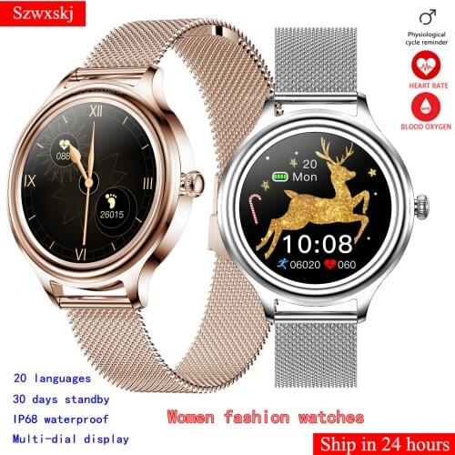 ZX10 Smart Watch Lady Smart Wristband IP68 Waterproof Heart Rate Blood Oxygen 30 Standby 1.09 Inch DIY Custom Dial PK DT66 KW10