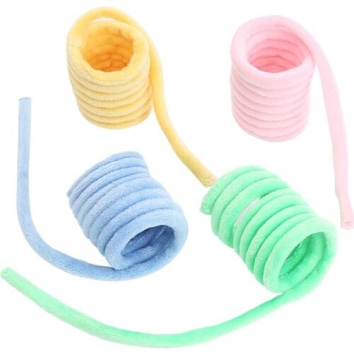 Spiral Cat Toy Cat Spring Toy Funny Plastic Solid Color Catnip Plush Coil Kitten Toy Cat Spring Toys for Cats Pet Product