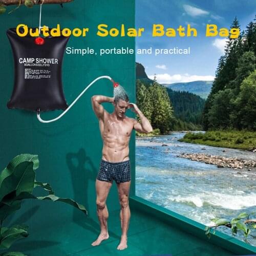 Solar Heated Shower Bag 20L Outdoor Portable Shower Bathing Bag Traveling Camping Hiking Climbing Body Pet Cleaning Water Bag