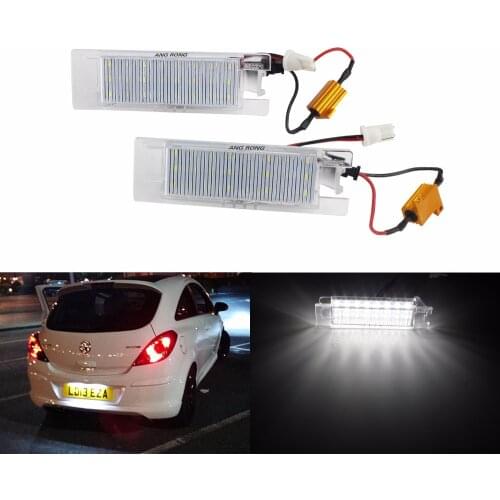 ANGRONG LED License Number Plate Light For Vauxhall Opel Adam Astra H J Cascada Corsa C D Insignia Meriva B Vectra C(CA216)