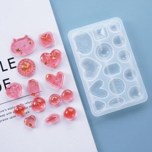 New Resin Mirror DIY Crystal Epoxy Earring Ear Pendant Mould Geometric Collection Mould Resin Ring Handmade