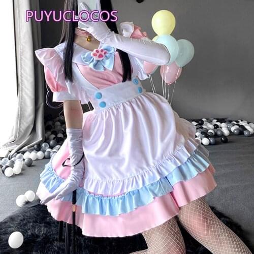 Women Sexy Lingeries Set Maid Uniform Waitress Servant Pink Elegant Lolita Cute Lingerie Halloween Christmas Fancy Dress
