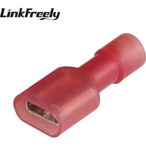 100PCS Quick Crimp Terminal Connectors for Electrical Wire Connection FDFN1.25-250 MDFN1.25-250 Nylon Butt Spade Terminator