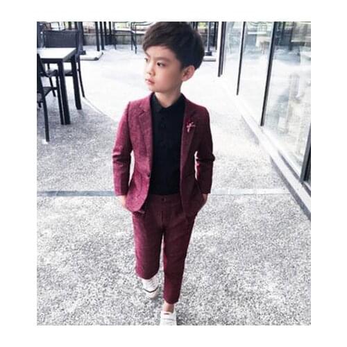 Formal Kids Party Wear 2Pc Boys Formal Suit for Wedding 2020 Toddler Boy Blazer Suit dress Student School Ceremony Costumes
