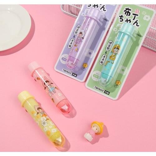 2 In 1 Mini Double Sided Adhesive Dots Stick Roller Tape Glue Correction Tape Stationery Dot Glue School Office Supplies Random