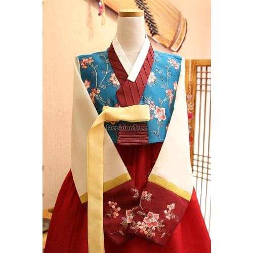 2021 ancient korean hanbok traditional performance costumes for women elegant hanbok palace korea wedding oriantal dance costume