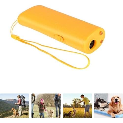 3 in 1 Dog Anti Barking Device Ultrasonic Stop Bark Training Deterrents Control With LED Flashlight Pet Dog Repeller Whistle
