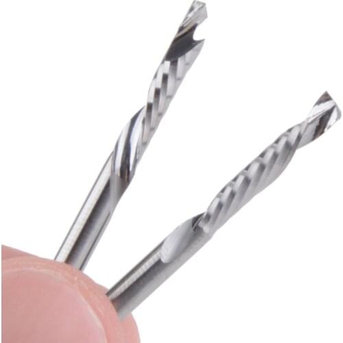 5Pcs 3.175X15MM Up & Down Cut One Single Spiral Flute Carbide CNC Mill Milling Tools, Milling Cutting Tools Router Bit