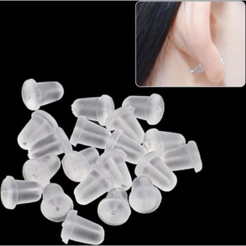 500/1000pcs Soft Silicone Rubber Earring Back Stoppers For Earrings DIY Jewelry Making Supplies Wholesale Bullet Tube Ear Caps