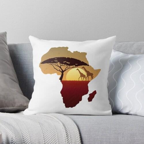 Africa Map Landscape Throw Pillow Cushion Cover Polyester throw pillows case on sofa home living room car seat decor 45x45cm
