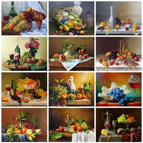 New Arrivals DIY 5D Wine Mosaic Scenery Diamond Fresh Different Fruit Embroidery Diamond Painting Art Full Drill Home Decoration