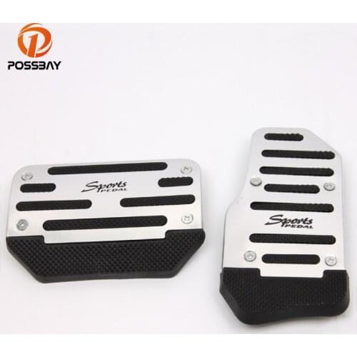 POSSBAY 2 Pcs Silver Non-slip Car Accelerator Auto Pedal Pads Cover for Honda VW Toyota Car Styling Interior Foot Mat Pad