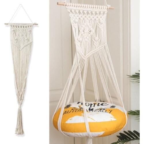 Bohemian Handmade Woven Cat Hanging Basket Dog Pet Hammock Swing Bed Chair Wall Hanging Macrame Tapestry Tassels Decor
