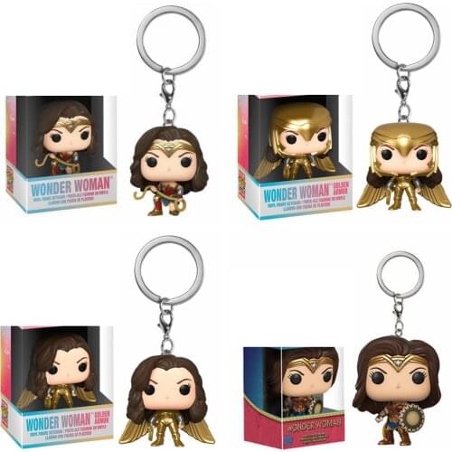 Funko DC Heroes Woder Woman 1984 Pocket Keychain WW84 Justice League Key Chain Wonder Woman Golden Armor Gift for Kids