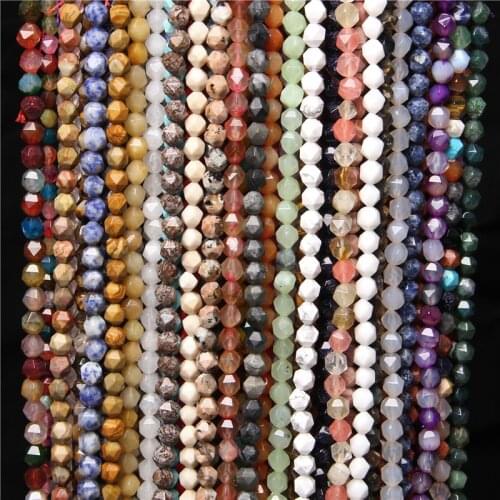 45 Styles Natural Faceted Gemstones Beads Amethysts Agates Quartz Jade Loose Spacer Bead For Bracelet Necklace Accessories DIY