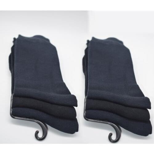 Fcare 6 Pairs Large Mid Calf Long Leg Business Cotton Calcetines Men Crew Dress Wedding Black Blue Socks