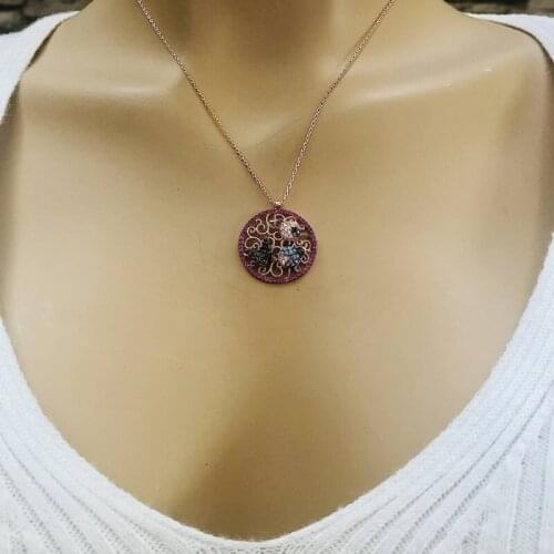 Gothic Pattern 925 Sterling Silver Necklace Women Girls Gift Jewelry Accessories Fashion Handmade Elegant Chain