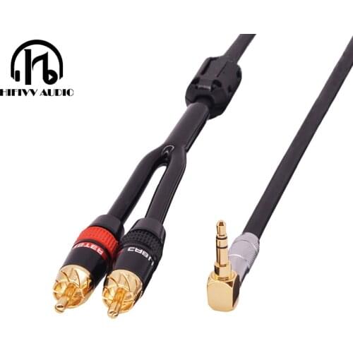 HiFi cable audio RCA cable Audio signal wire plug 3.5mm aux plug convert two RCA plug
