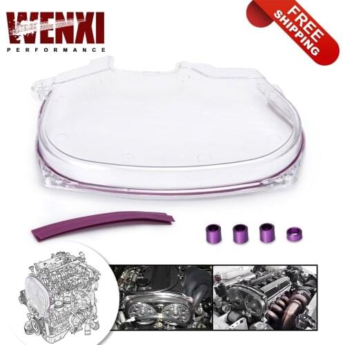 Timing Belt Cover Turbo Cam Pulley Clear Cam Gear Cover For 96-05 Mitsubishi Evolution Lancer EVO4-8 4G63 WX6338
