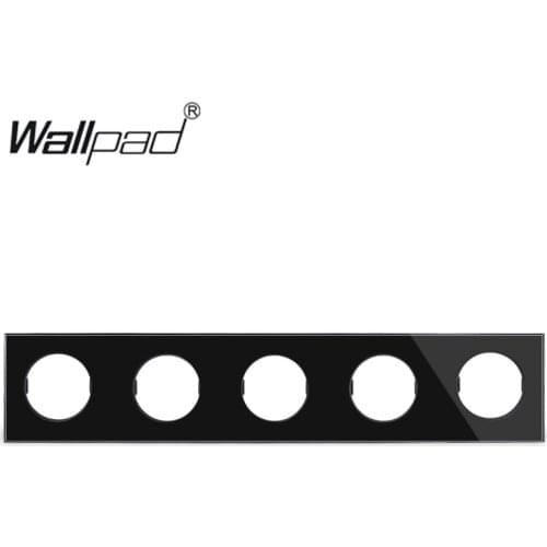 L6 DIY Customization White Black Glass 5 Gang Frame Plate For L6 Wall Light Switch Socket Inserts