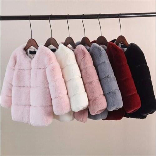 Girls Fur Jacket Children Coats Tops Clothes 2021 Baby Kids Jackets Warm Thicken Coat Solid Color Boys Faux Fur Outwear Winter