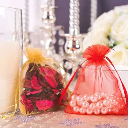 25/50pcs Jewelry Bag 7*9 9*12 10*15cm Wedding Party Gift Candy Packaging Bags Organza Storage Bag Jewelry Display Decor Pouches